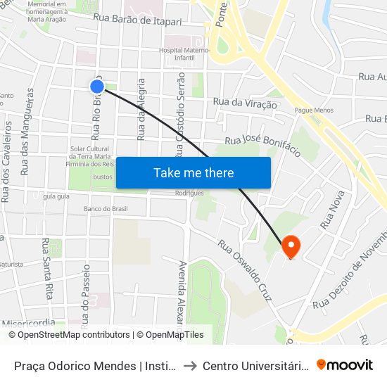 Praça Odorico Mendes | Instituto Florence to Centro Universitário Estácio map