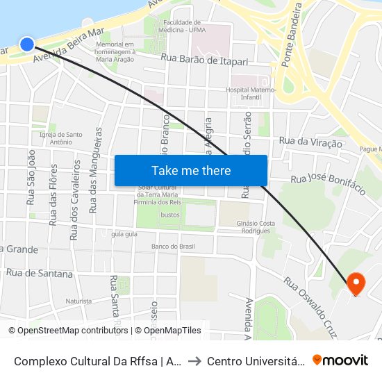 Complexo Cultural Da Rffsa | Avenida Beira Mar to Centro Universitário Estácio map