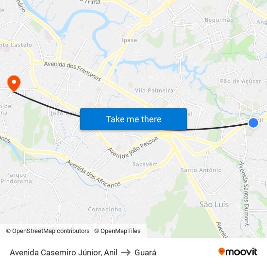 Avenida Casemiro Júnior, Anil to Guará map