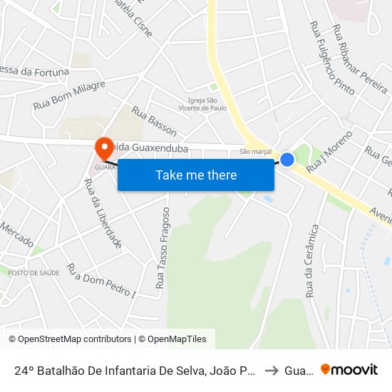 24º Batalhão De Infantaria De Selva, João Paulo to Guará map