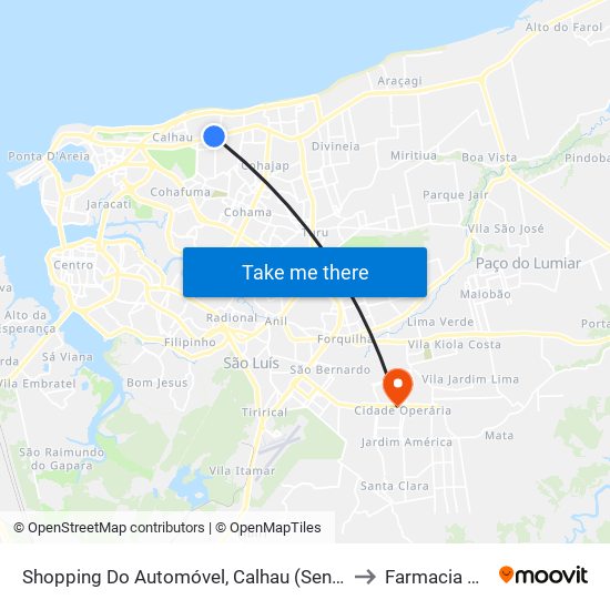 Shopping Do Automóvel, Calhau (Sentido Centro) to Farmacia Globo map