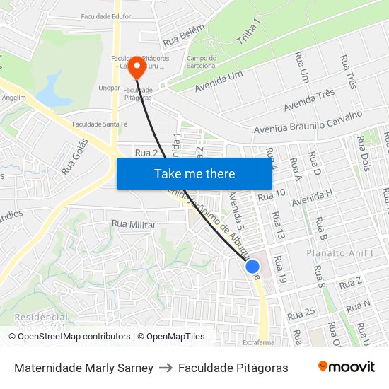 Maternidade Marly Sarney to Faculdade Pitágoras map