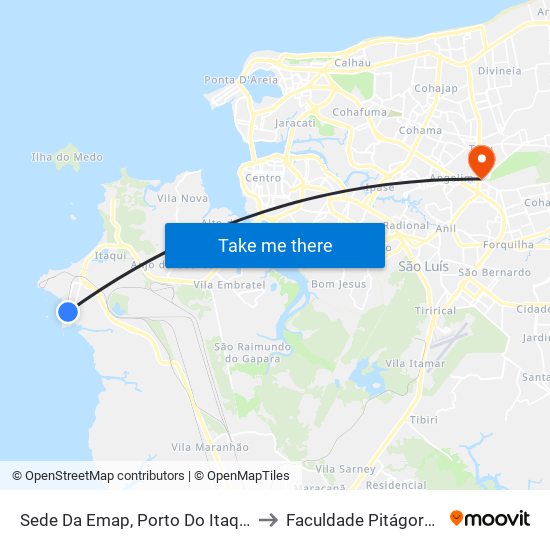 Sede Da Emap, Porto Do Itaqui to Faculdade Pitágoras map