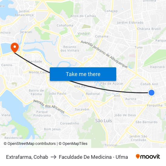 Extrafarma, Cohab to Faculdade De Medicina - Ufma map