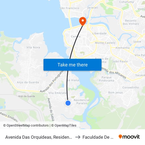 Avenida Das Orquídeas, Residencial Rezende (Sentido Bairro) to Faculdade De Medicina - Ufma map