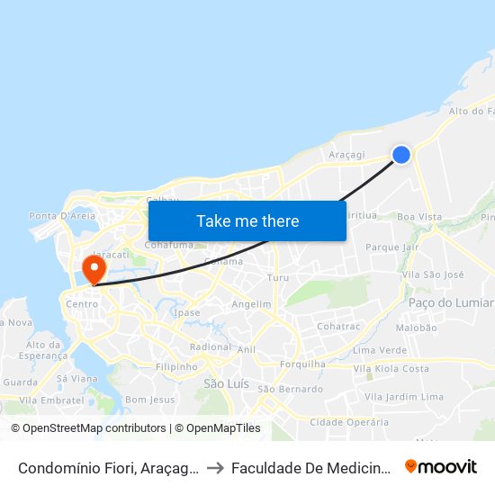 Condomínio Fiori, Araçagi (Volta) to Faculdade De Medicina - Ufma map