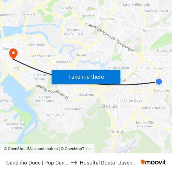 Cantinho Doce | Pop Center, Cohab to Hospital Doutor Juvêncio Matos map