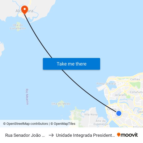 Rua Senador João Pedro, Fabril to Unidade Integrada Presidente John Kennedy map