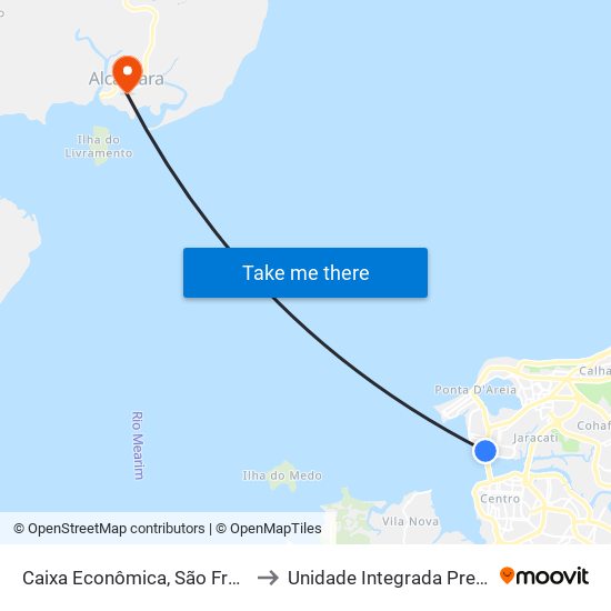 Caixa Econômica, São Francisco (Sentido Centro) to Unidade Integrada Presidente John Kennedy map