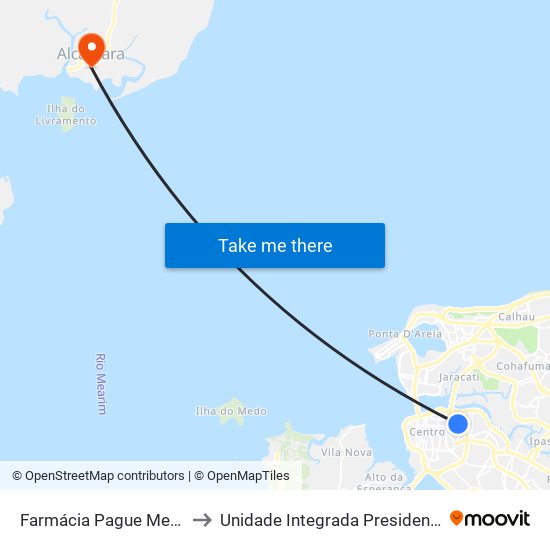 Farmácia Pague Menos, Camboa to Unidade Integrada Presidente John Kennedy map