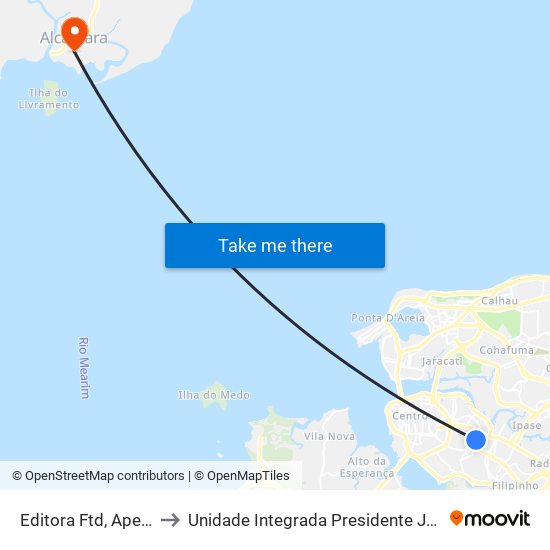 Editora Ftd, Apeadouro to Unidade Integrada Presidente John Kennedy map