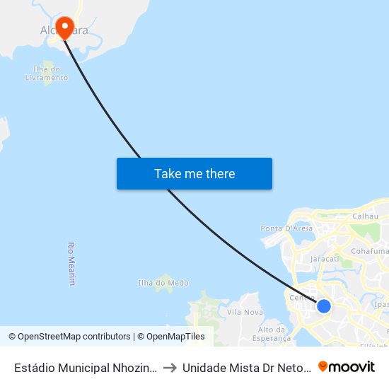 Estádio Municipal Nhozinho Santos to Unidade Mista Dr Neto Guterres map