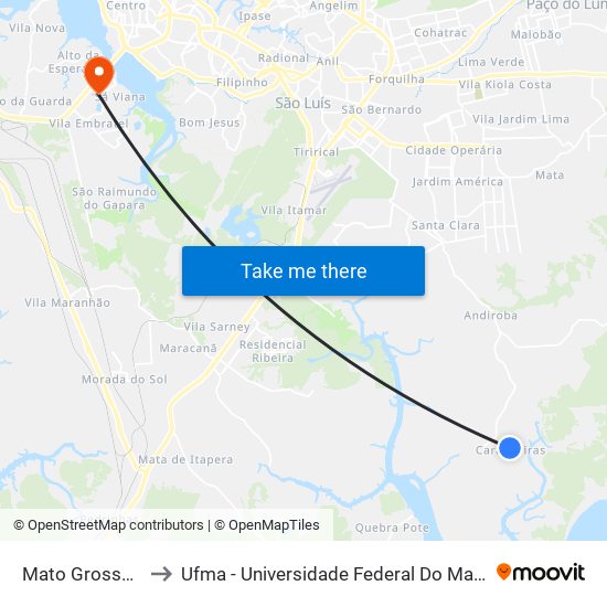 Mato Grosso 09 to Ufma - Universidade Federal Do Maranhão map