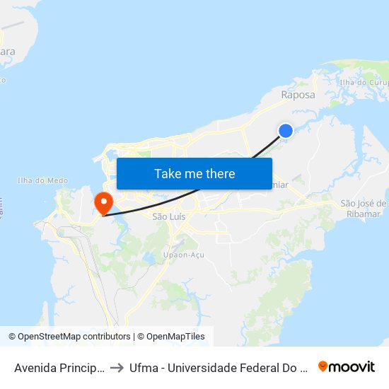 Avenida Principal, 73 to Ufma - Universidade Federal Do Maranhão map