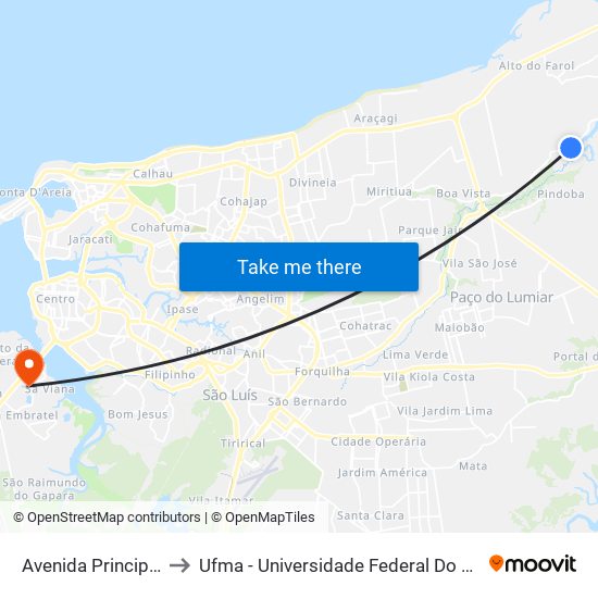 Avenida Principal, 62 to Ufma - Universidade Federal Do Maranhão map