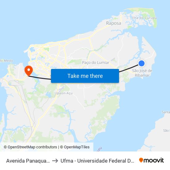 Avenida Panaquatira, 16 to Ufma - Universidade Federal Do Maranhão map