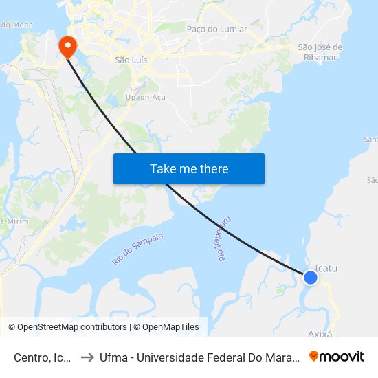 Centro, Icatu to Ufma - Universidade Federal Do Maranhão map