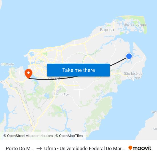 Porto Do Mojó to Ufma - Universidade Federal Do Maranhão map