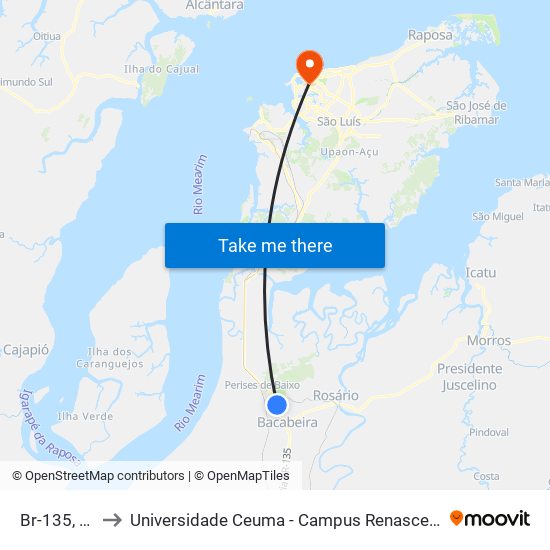 Br-135, 46 to Universidade Ceuma - Campus Renascença map