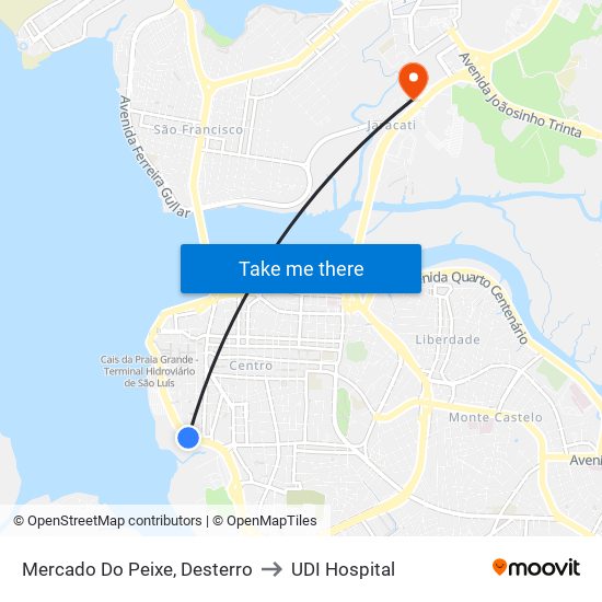 Mercado Do Peixe, Desterro to UDI Hospital map