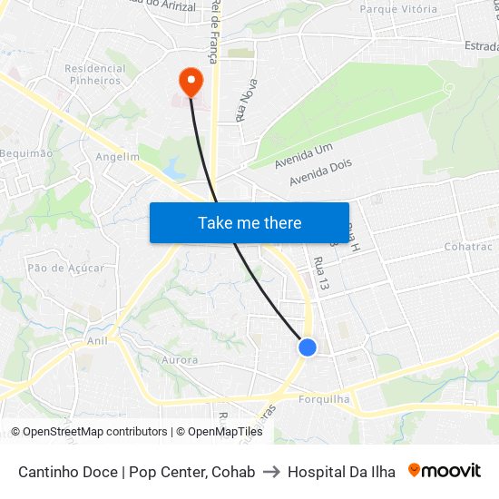 Cantinho Doce | Pop Center, Cohab to Hospital Da Ilha map