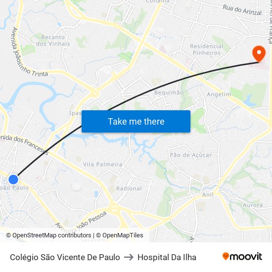 Colégio São Vicente De Paulo to Hospital Da Ilha map