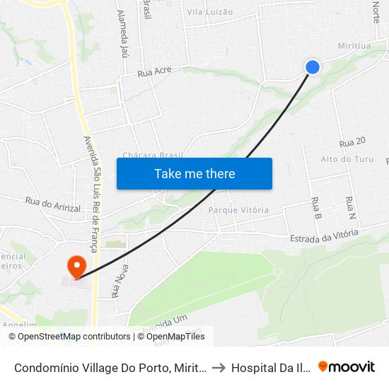 Condomínio Village Do Porto, Miritiua to Hospital Da Ilha map