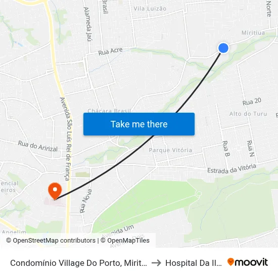 Condomínio Village Do Porto, Miritiua to Hospital Da Ilha map