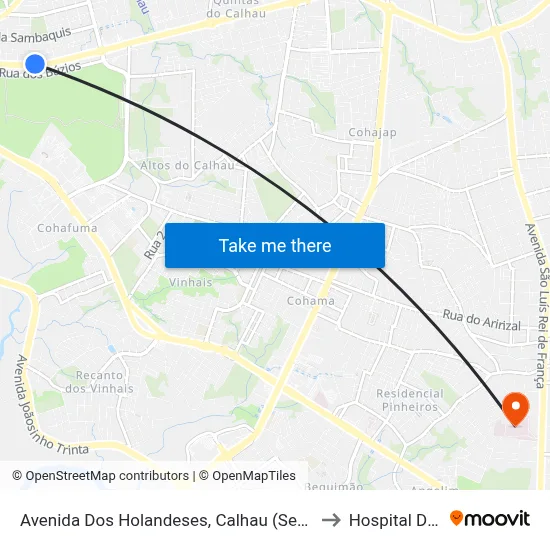 Avenida Dos Holandeses, Calhau (Sentido Centro) to Hospital Da Ilha map