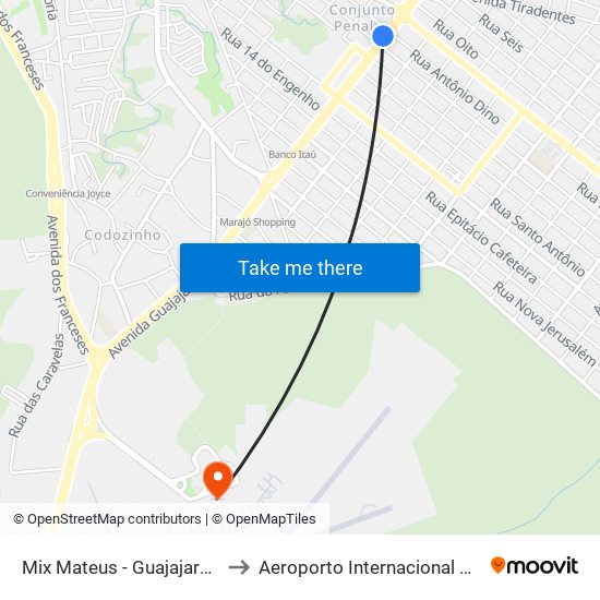 Mix Mateus - Guajajaras (Sentido Aeroporto) to Aeroporto Internacional Marechal Cunha Machado map