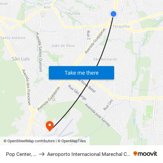 Pop Center, Cohab to Aeroporto Internacional Marechal Cunha Machado map