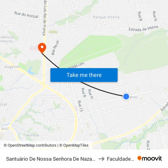 Santuário De Nossa Senhora De Nazaré (Sentido Centro) to Faculdade Edufor map