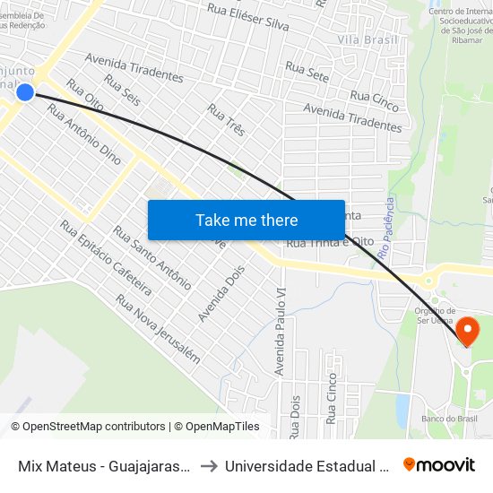 Mix Mateus - Guajajaras (Sentido Aeroporto) to Universidade Estadual Do Maranhão - Uema map