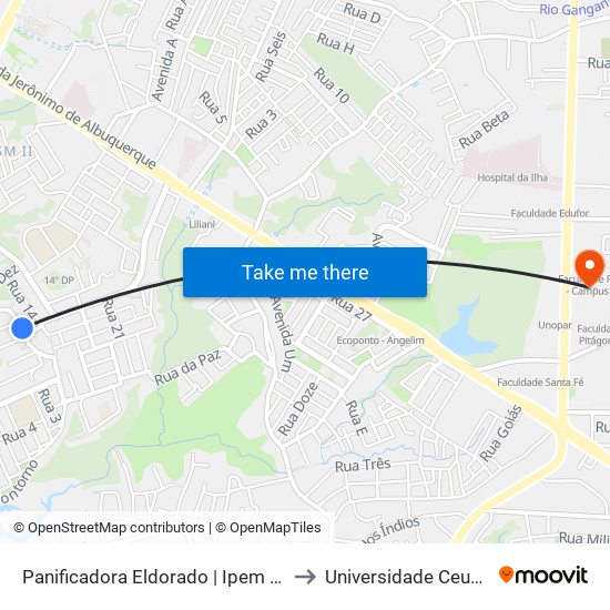 Panificadora Eldorado | Ipem Bequimão (Sentido Centro) to Universidade Ceuma - Campus Turu map