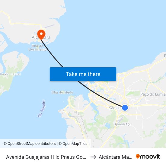 Avenida Guajajaras | Hc Pneus Good Year (Sentido Aeroporto) to Alcântara Maranhão Brazil map