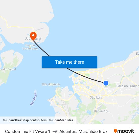 Condomínio Fit Vivare 1 to Alcântara Maranhão Brazil map