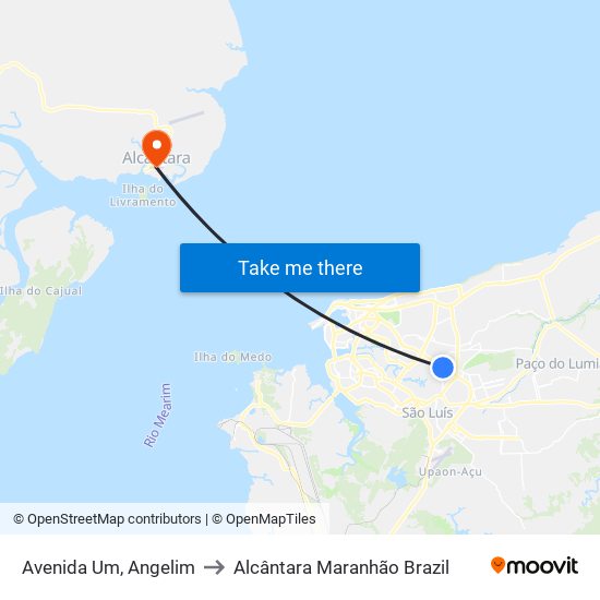 Avenida Um, Angelim to Alcântara Maranhão Brazil map