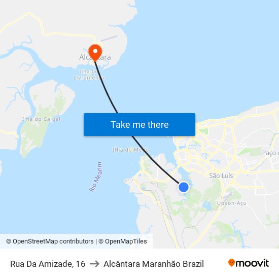 Rua Da Amizade, 16 to Alcântara Maranhão Brazil map