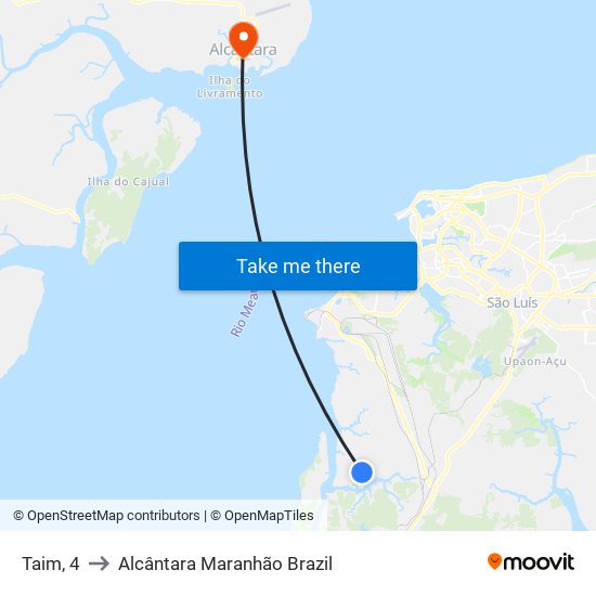 Taim, 4 to Alcântara Maranhão Brazil map