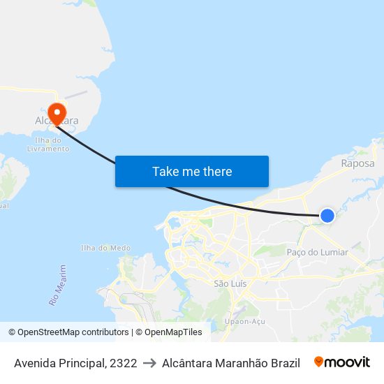 Avenida Principal, 2322 to Alcântara Maranhão Brazil map