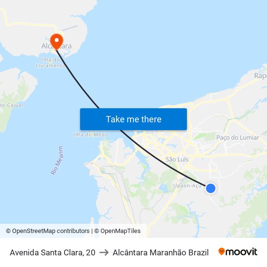 Avenida Santa Clara, 20 to Alcântara Maranhão Brazil map
