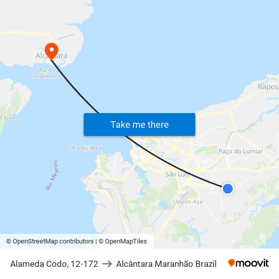 Alameda Codo, 12-172 to Alcântara Maranhão Brazil map