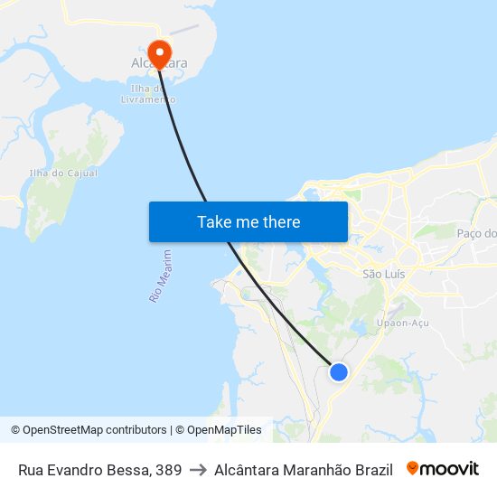 Rua Evandro Bessa, 389 to Alcântara Maranhão Brazil map