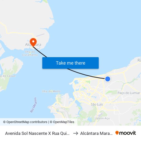 Avenida Sol Nascente X Rua Quinze (Sentido Centro) to Alcântara Maranhão Brazil map