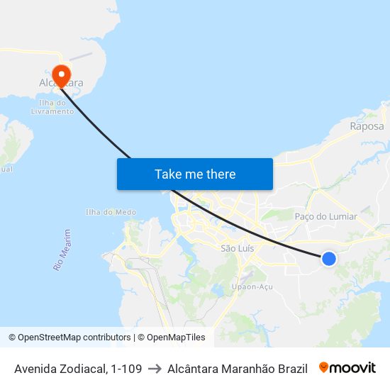 Avenida Zodiacal, 1-109 to Alcântara Maranhão Brazil map