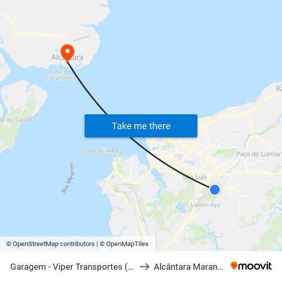 Garagem - Viper Transportes (Sentido Bairro) to Alcântara Maranhão Brazil map