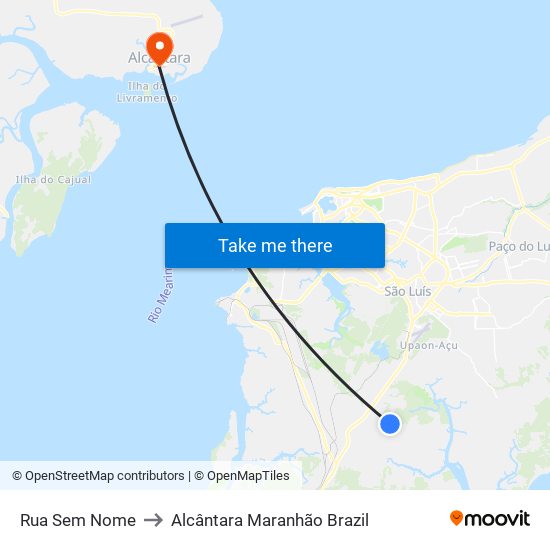 Rua Sem Nome to Alcântara Maranhão Brazil map