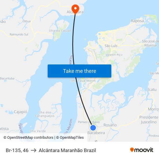 Br-135, 46 to Alcântara Maranhão Brazil map