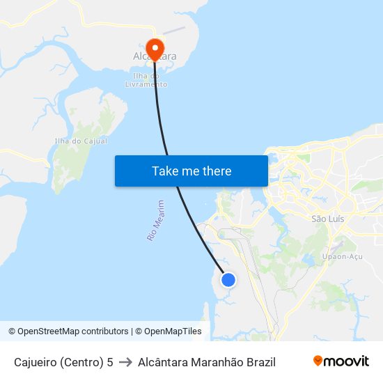Cajueiro (Centro) 5 to Alcântara Maranhão Brazil map