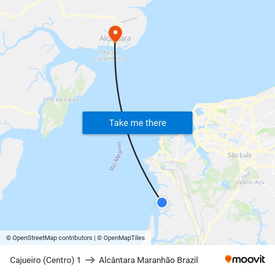 Cajueiro (Centro) 1 to Alcântara Maranhão Brazil map